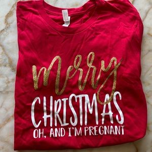 Christmas Pregnancy Announcement Tee